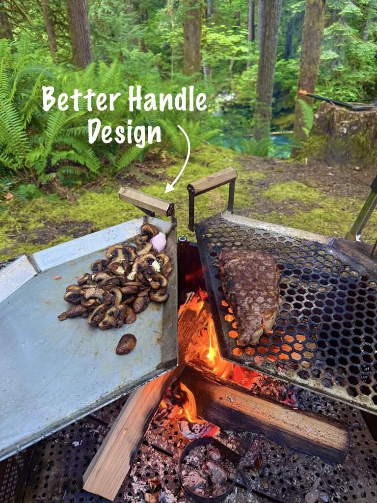 Grilling-Steak-Over-Campfire-Griddle-cooking-over-fire-savory-onions-garlic-camping-hexgrate